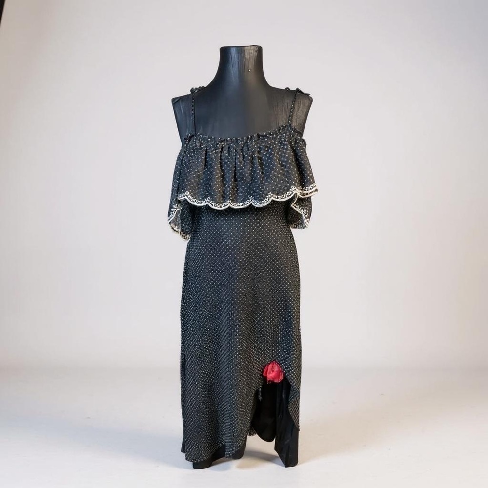 Vintage 70’s Belmar Fashions Black & White Polka Dot Dress